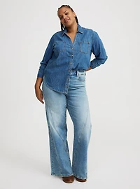 Denim Button-Up Shirt