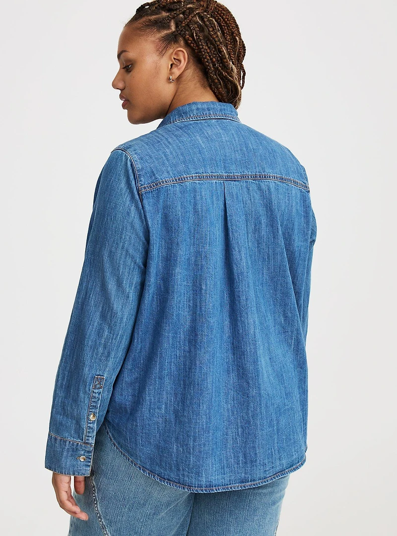 Denim Button-Up Shirt