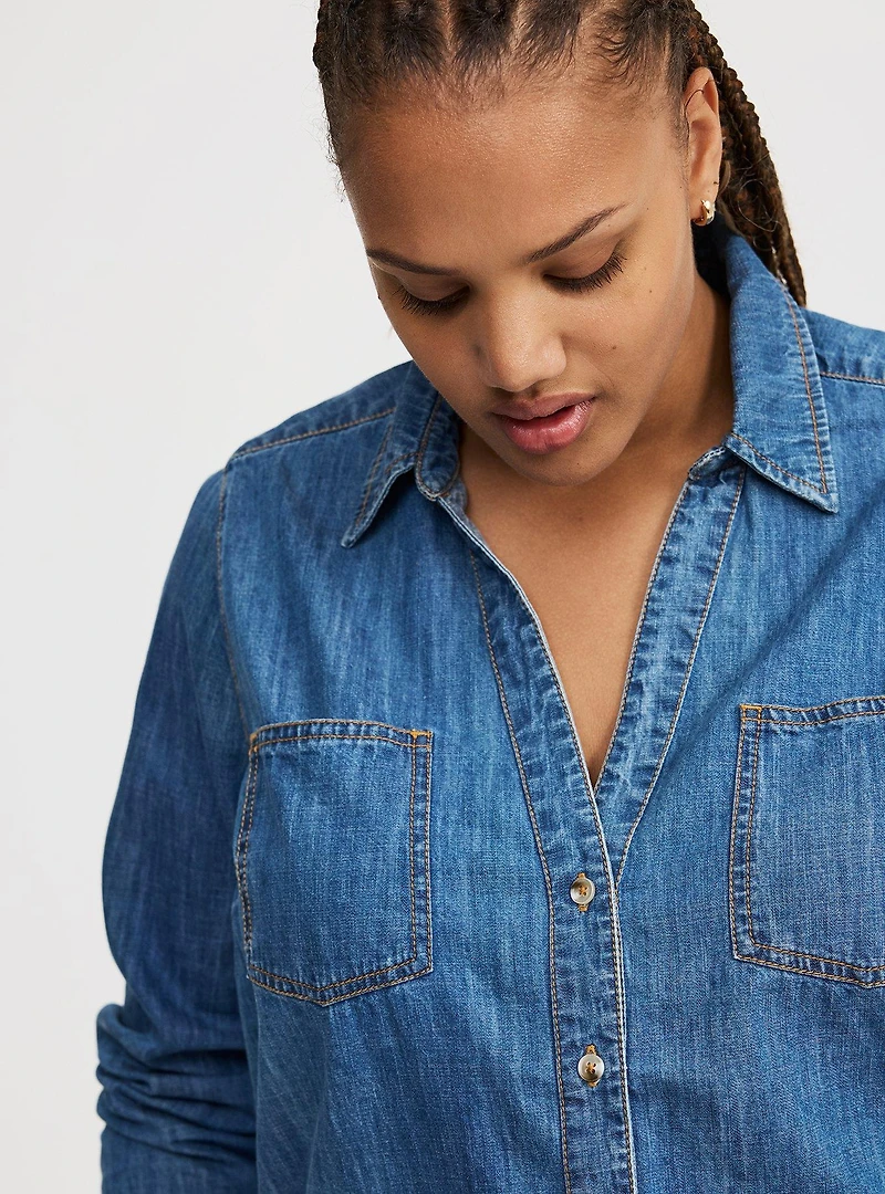 Denim Button-Up Shirt
