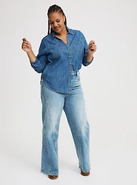 Denim Button-Up Shirt