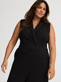 Shawl-Collar Ponte Jumpsuit