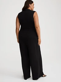 Shawl-Collar Ponte Jumpsuit