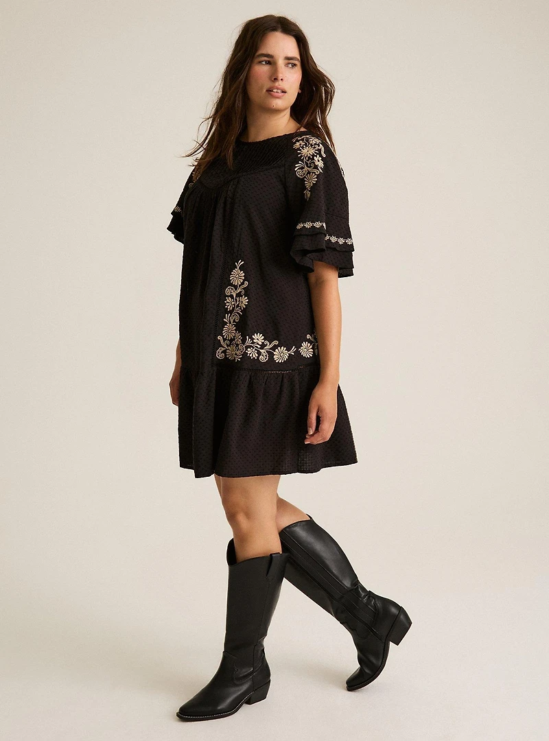 Festi Raglan Double Bell-Sleeve Dress