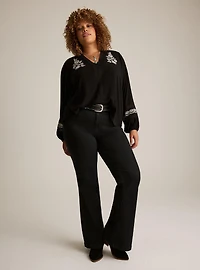 Festi Embroidered V-Neck Top