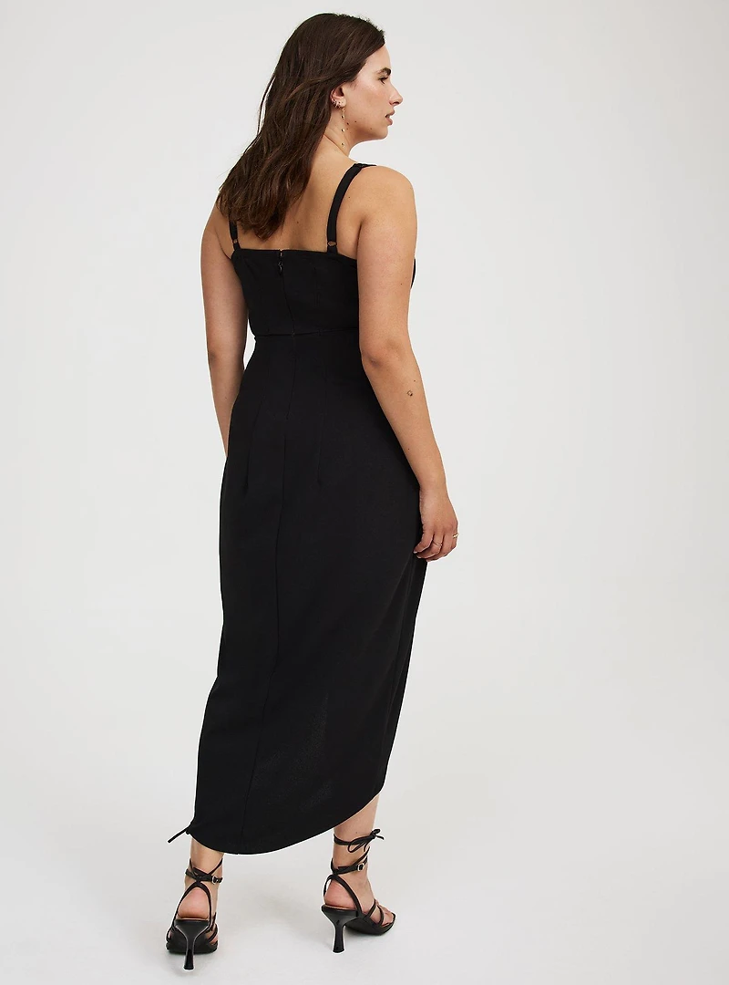 Twist-Front Cut-Out Midi Dress