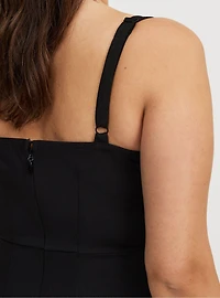 Twist-Front Cut-Out Midi Dress