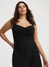 Twist-Front Cut-Out Midi Dress