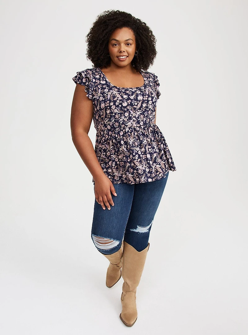 Square Neck Babydoll Top