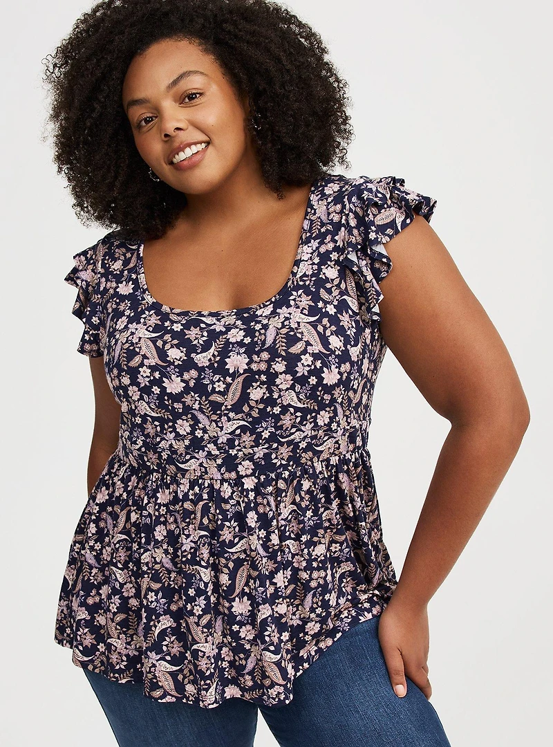 Square Neck Babydoll Top