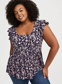 Square Neck Babydoll Top