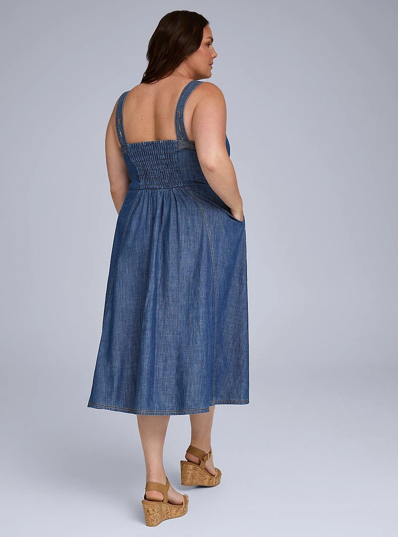 Belle Isle Denim Midi Dress