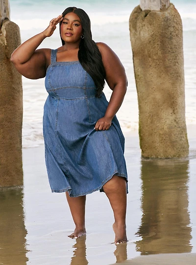 Belle Isle Denim Midi Dress