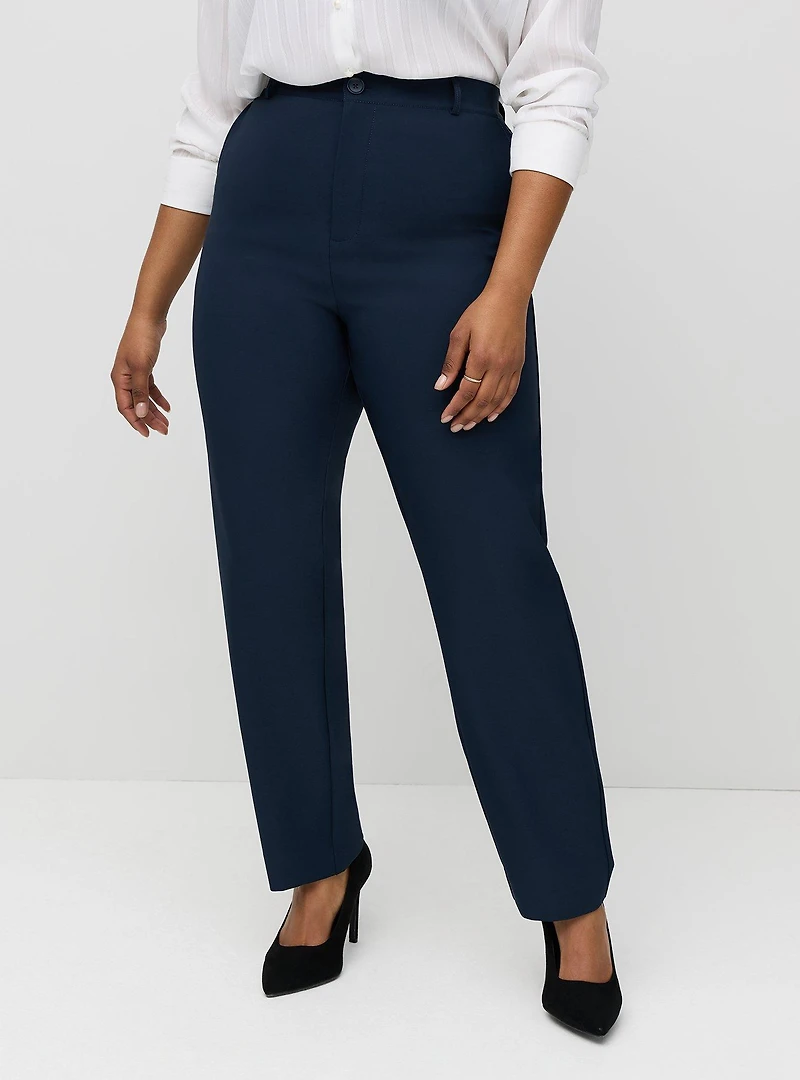 High-Rise Straight Crepe Pant