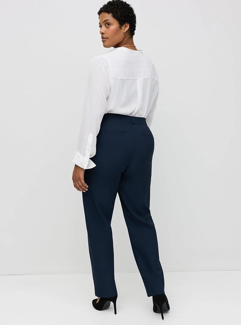 High-Rise Straight Crepe Pant