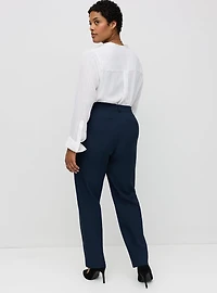 High-Rise Straight Crepe Pant