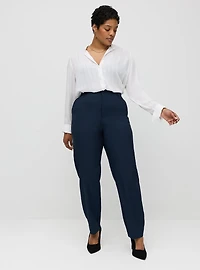 High-Rise Straight Crepe Pant