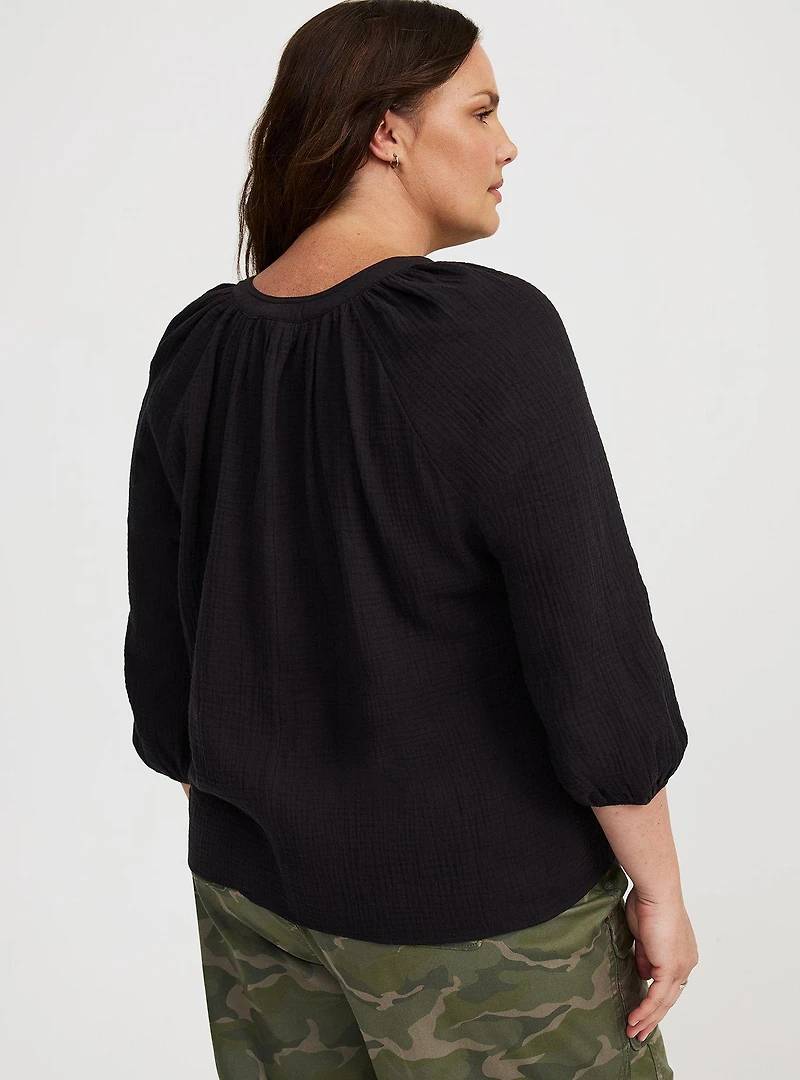 Raglan Pullover 3/4 Sleeve Blouse