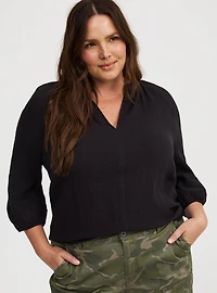 Raglan Pullover 3/4 Sleeve Blouse
