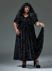 Nightfall Tiered Burnout Velvet Maxi Dress