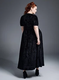 Nightfall Tiered Burnout Velvet Maxi Dress