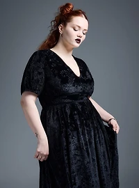 Nightfall Tiered Burnout Velvet Maxi Dress