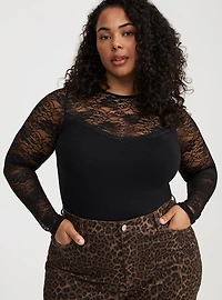 Foxy Lace Crew Top