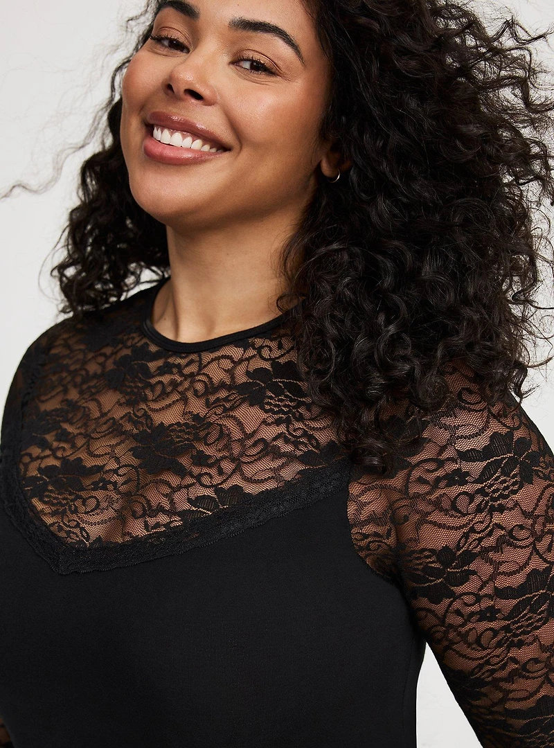 Foxy Lace Crew Top