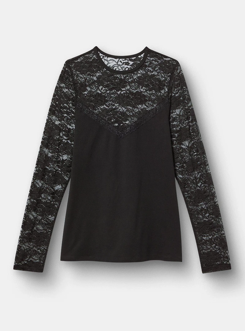 Foxy Lace Crew Top
