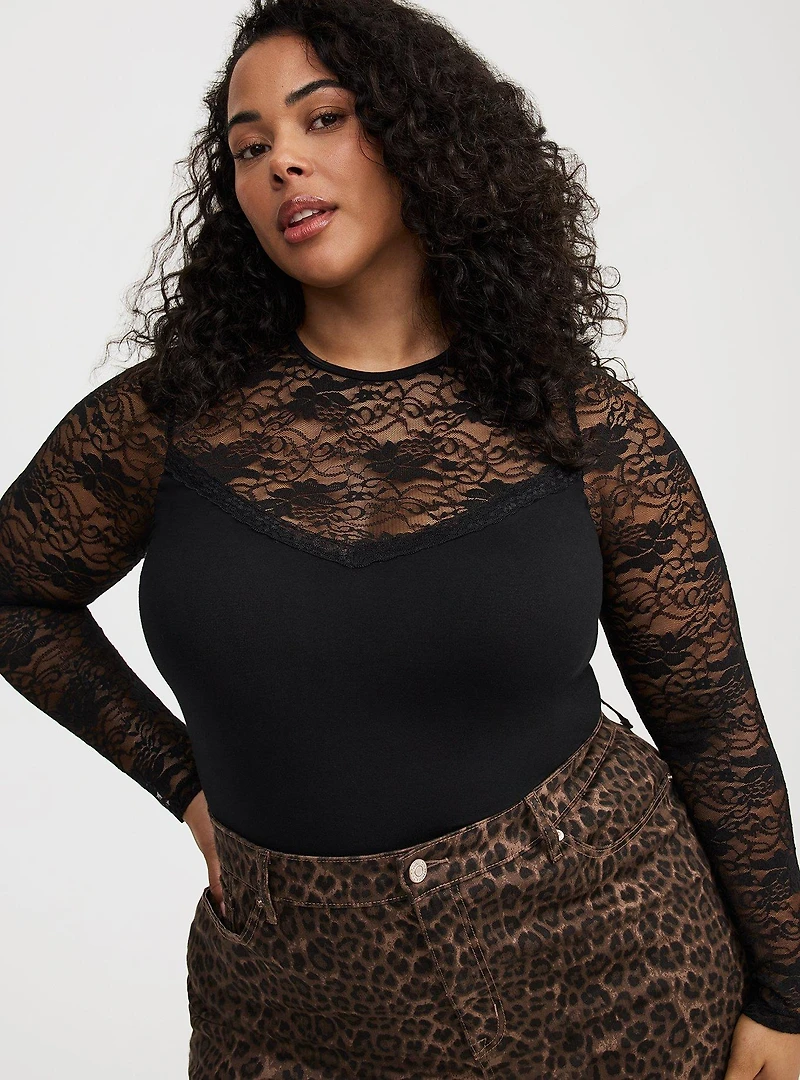 Foxy Lace Crew Top