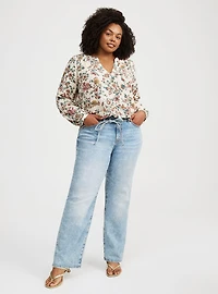 Harper Crinkle Gauze Long Sleeve Blouse