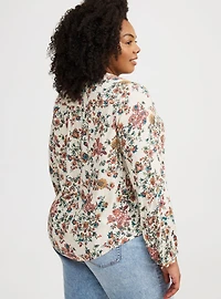 Harper Crinkle Gauze Long Sleeve Blouse