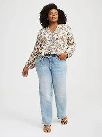 Harper Crinkle Gauze Long Sleeve Blouse