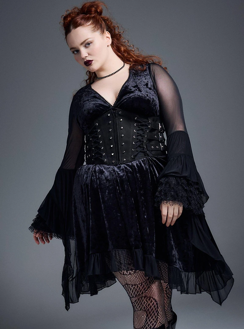 Nightfall Velvet Lace Mini Dress