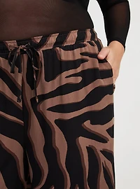 Wide Leg High-Rise Challis Pant