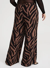 Wide Leg High-Rise Challis Pant