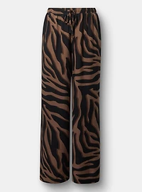 Wide Leg High-Rise Challis Pant