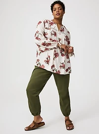 Tie-Front Long-Sleeve Blouse