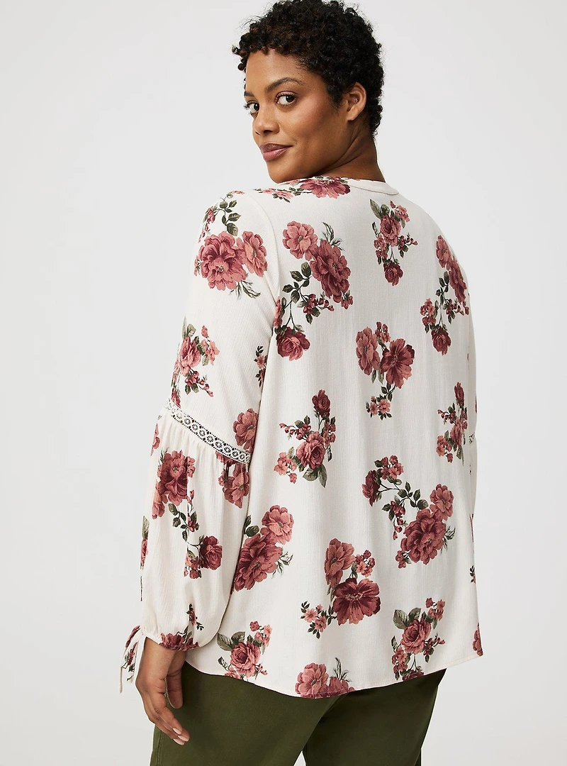 Tie-Front Long-Sleeve Blouse