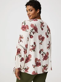 Tie-Front Long-Sleeve Blouse