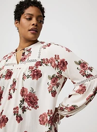 Tie-Front Long-Sleeve Blouse
