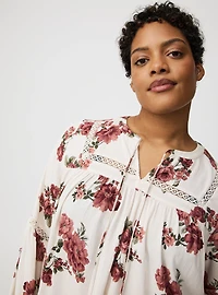 Tie-Front Long-Sleeve Blouse