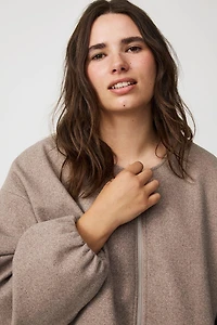 Collarless Bomber Jacket