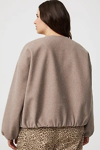 Collarless Bomber Jacket