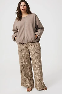 Collarless Bomber Jacket