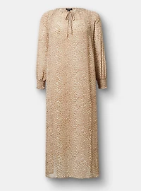 Blouson Sleeve Ruffle Neck Maxi Dress