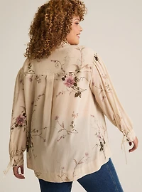 Festi Pleated Ruffle Neck Blouse