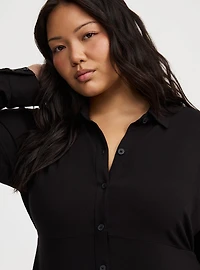 Button Front Ruched Dress