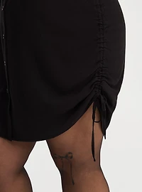 Button Front Ruched Dress