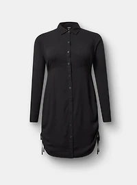 Button Front Ruched Dress