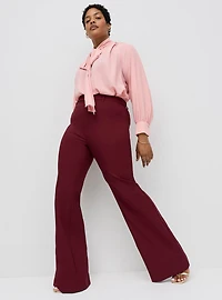 Studio High-Rise A-Line Flare Ponte Trouser